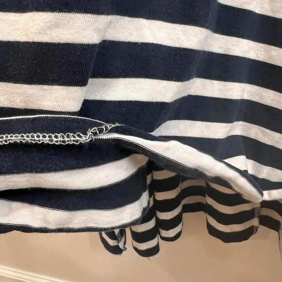 J. Crew Striped High Low Maxi Dress, White Navy Icon Stripe Nautical Beach, M - Picture 7 of 9